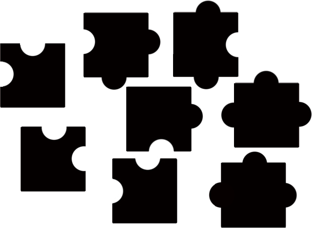 ９ピースの黒い無地のパズル 無いピースの形は 頭の中で展開してね Jyankquiz