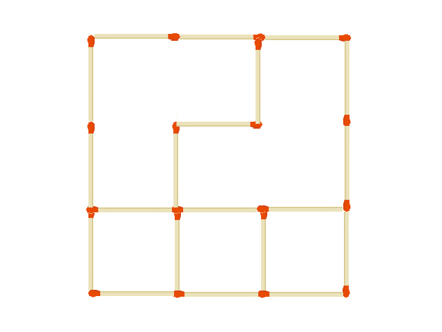マッチ棒の問題 マッチ棒17本でできた図形2本動かして正方形７つにしてください Jyankquiz